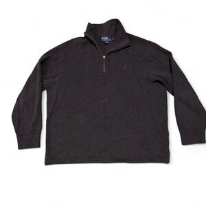 Polo Ralph Lauren Mens L Dark Gray 1/4 Zip Knit Pullover Sweater Long Sleeve